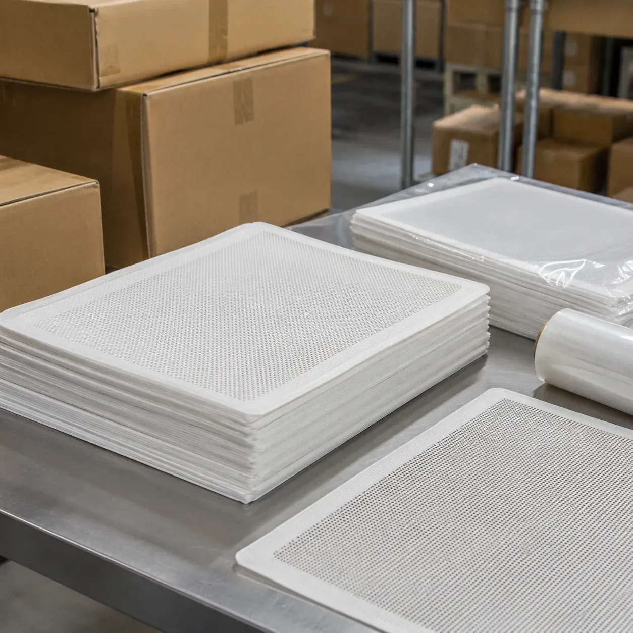 Measuring a bakery tray for a custom silicone mesh liner
