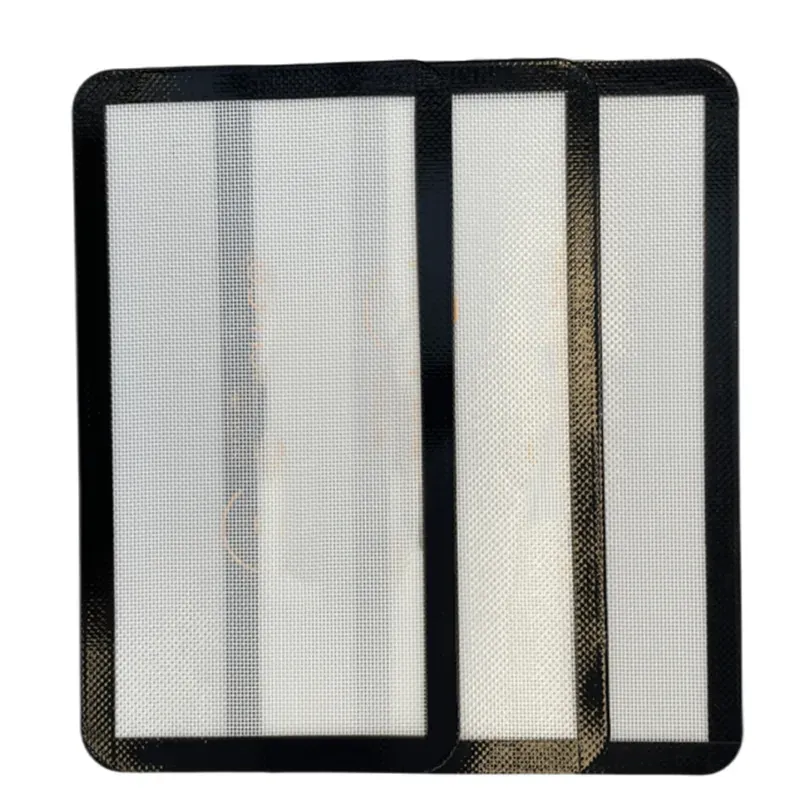 Stacked silicone mesh baking mats for bakery tray wholesale supply
