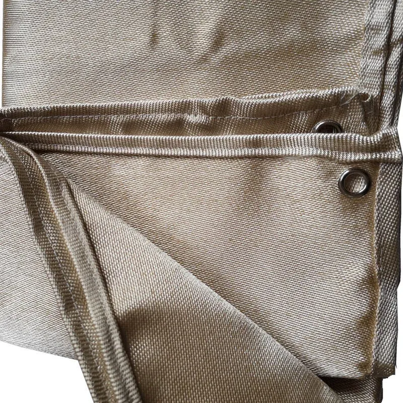 Close-up of woven fireproof fiberglass cloth texture