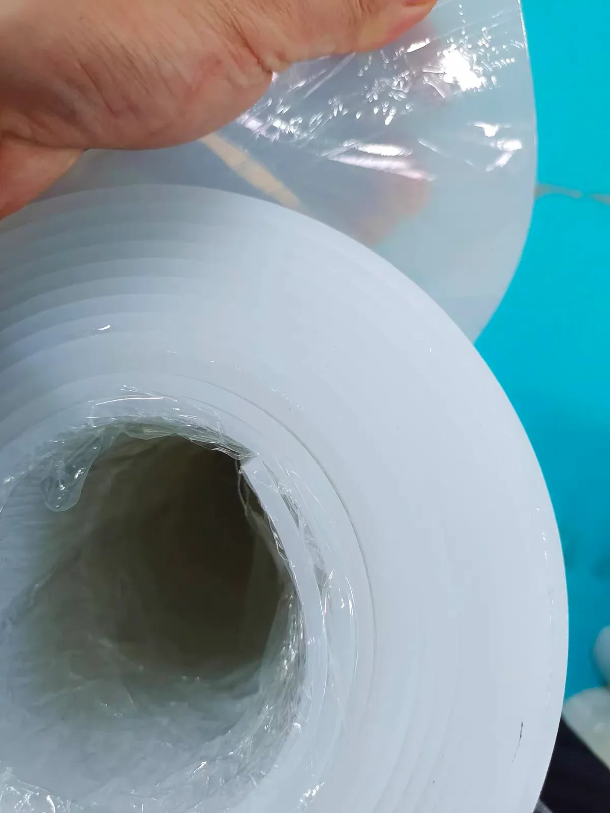 White translucent silicone sheet roll