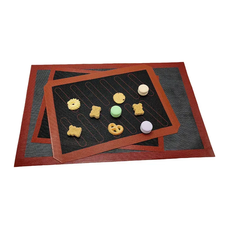 Silicone mesh baking mats with pastry and bakery application examples