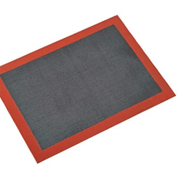 Flat silicone mesh mat for bakery tray and oven liner use