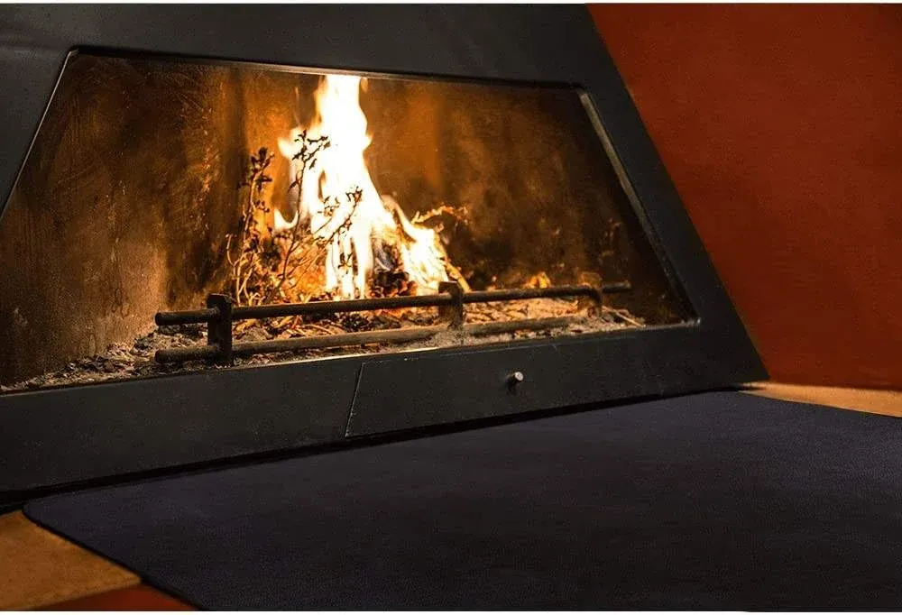 Custom cut fire pit mat shape and edge detail