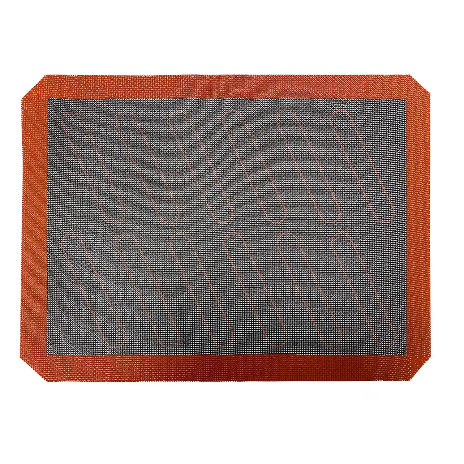 Plain rectangular silicone fiberglass baking mat for bakery tray use